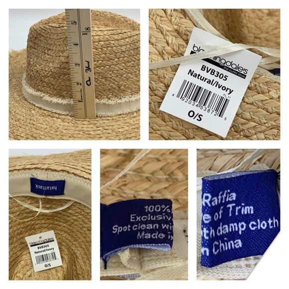 Hat Attack 100% Raffia Straw Cover Up Sun Hat NWT - Picture 10 of 13